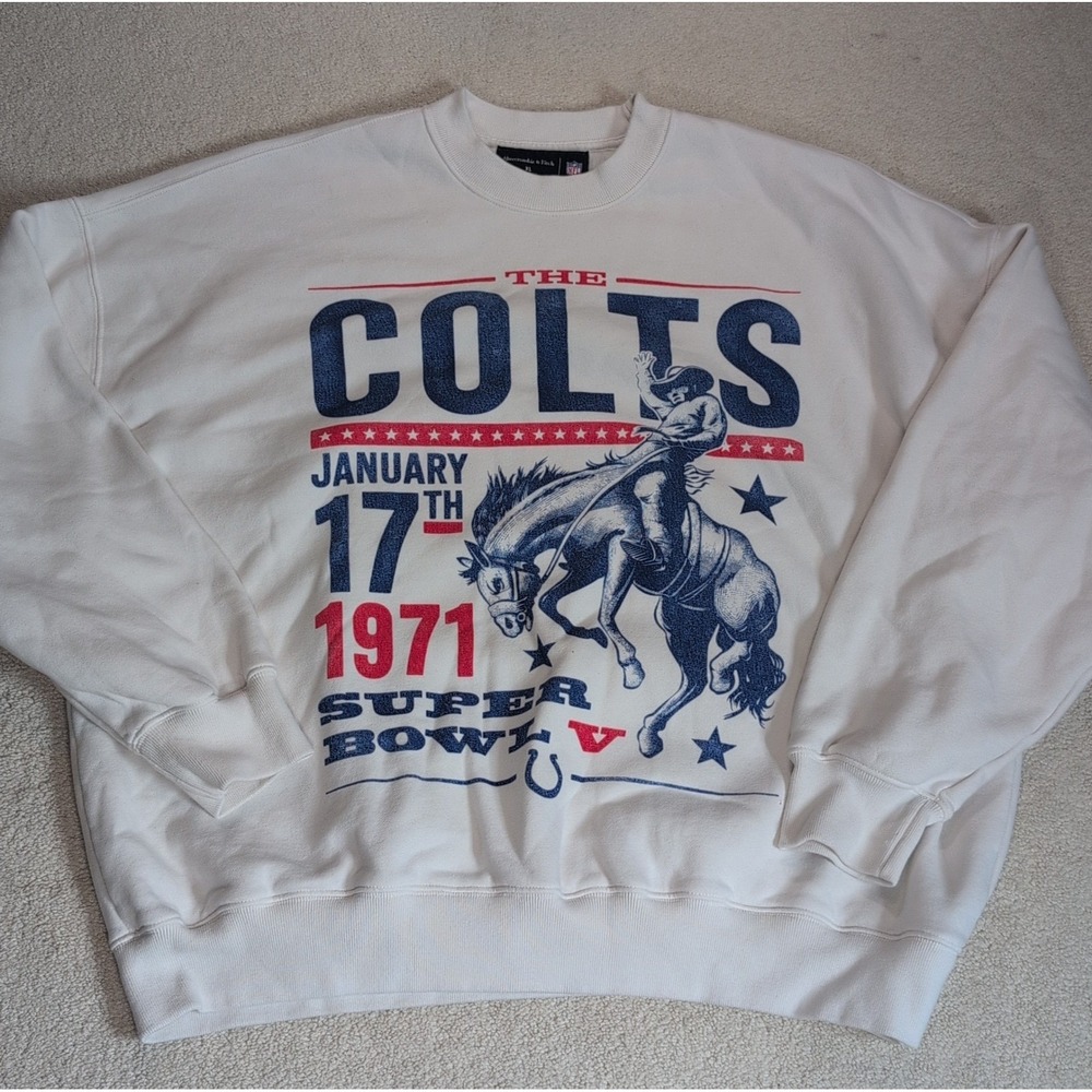 Abercrombie & Fitch NFL Indianapolis Colts Super Bowl V Sweatshirt Mens XL